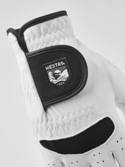 Hestra Golf Leather Right 5-finger - Offwhite & Black -Hestra Store 294 feada7adee 39013 020100 3 original