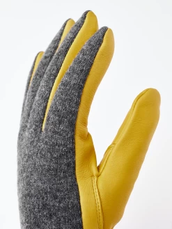 Hestra Deerskin Wool Tricot - Charcoal & Natural Yellow -Hestra Store 398 9f75abe321 20450 7807100 4 original