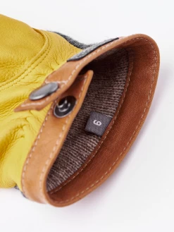 Hestra Deerskin Wool Tricot - Charcoal & Natural Yellow -Hestra Store 398 e16078cd29 20450 7807100 4 original