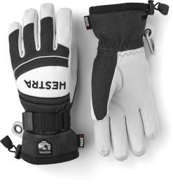 Hestra Army Leather Coach Czone 5-finger - Charcoal & Black