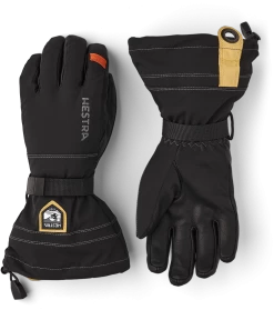 Hestra Army Leather Blizzard 5-finger - Black & Light Brown