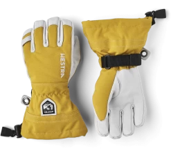 Hestra Army Leather Heli Ski Jr. 5-finger - Mustard