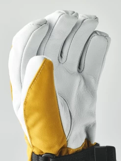 Hestra Army Leather Heli Ski Jr. 5-finger - Mustard -Hestra Store 471 771aa4d7d6 30560 460 7 original