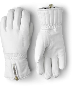 Hestra Leather Swisswool Classic 5-finger - White