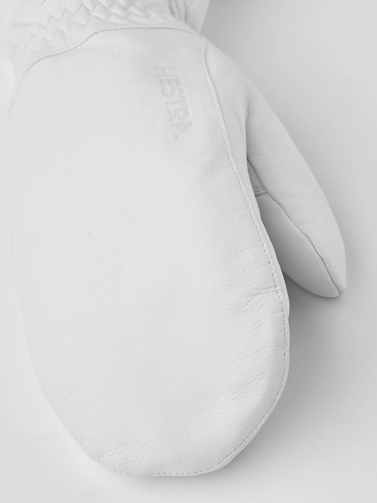 Hestra Leather Swisswool Classic Mitt - White 5 Hestra Leather Swisswool Classic Mitt - White - Image 3