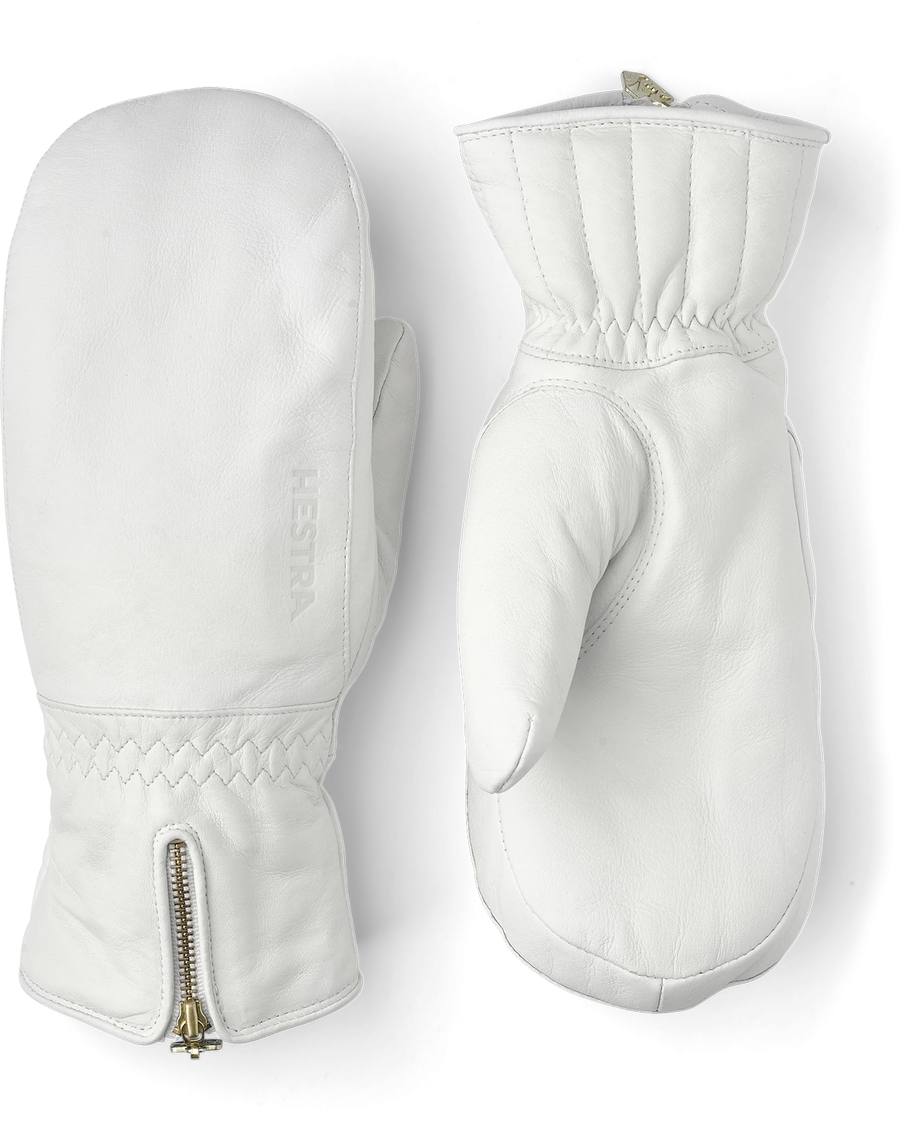 Hestra Leather Swisswool Classic Mitt - White 3 Hestra Leather Swisswool Classic Mitt - White