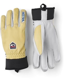 Hestra Army Leather Wool Terry 5-finger - Natural Brown & Natural Grey