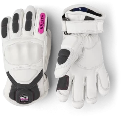 Hestra Impact Racing Jr. 5-finger - White & Cerise