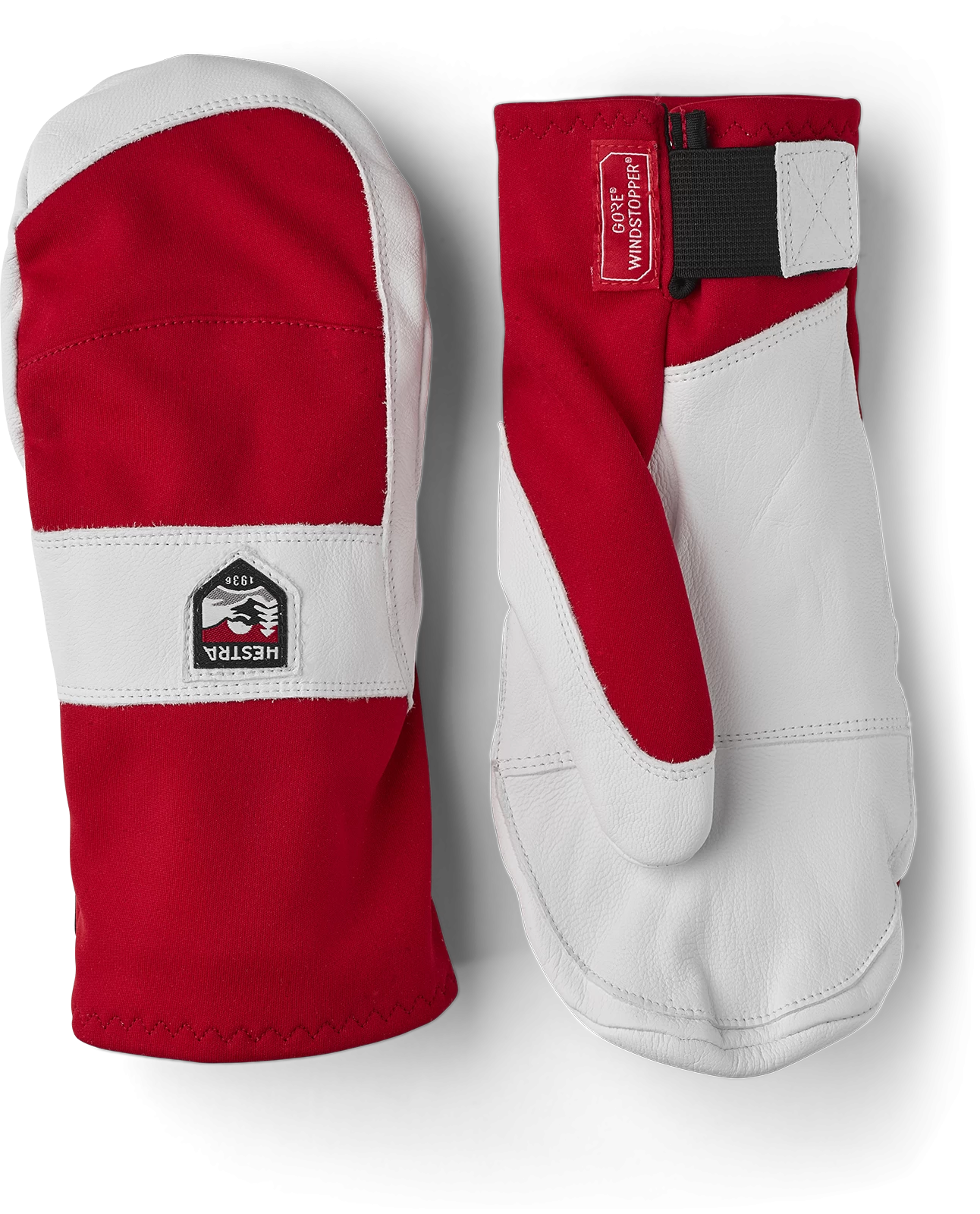 Hestra Leather Pull Over Mitt - Red 3 Hestra Leather Pull Over Mitt - Red