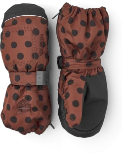 Hestra Baby Zip Long Mitt - Brown Print