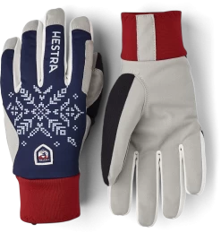 Hestra Women's XC Primaloft 5-finger - Dark Navy Print