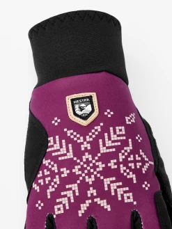 Hestra Women´s XC Primaloft 5-finger - Bordeaux Print -Hestra Store 650 46b0f9e27f 37160 599 4 original