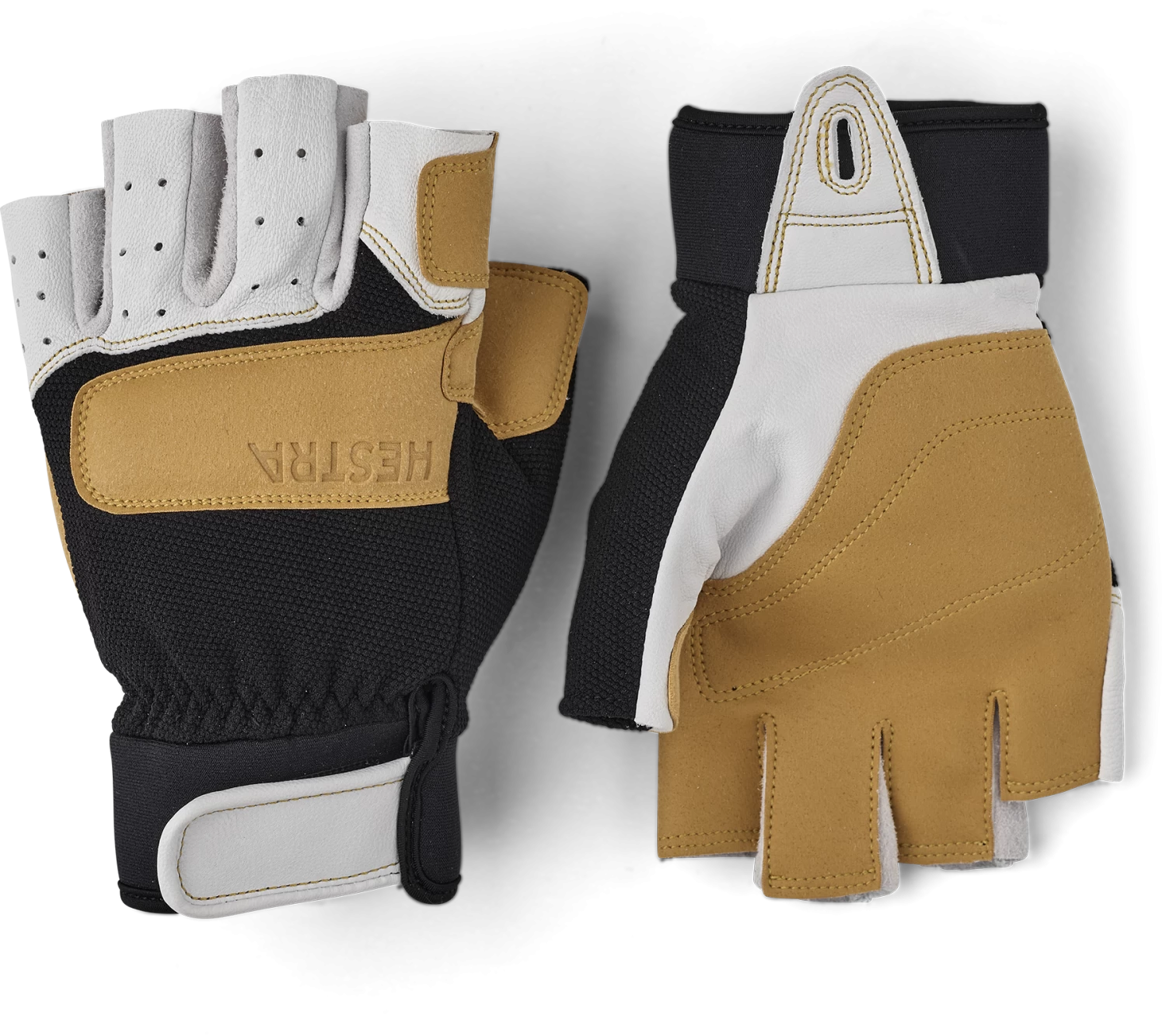 Hestra Climbers Short 5-finger - Offwhite & Black 3 Hestra Climbers Short 5-finger - Offwhite & Black