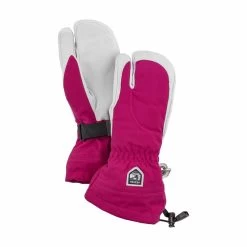 Hestra Women's Heli 3 Finger Glove -Hestra Store Fuchsia Off white 90276.1569881505